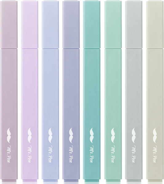 Mr. Pen- Aesthetic Highlighters, 8 pcs, Chisel Tip, Pastel Colors, Cute Highlighters Assorted Colors, Back to School Supplies