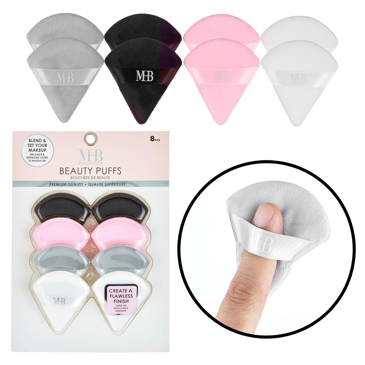 8pc Beauty Buffs Set - Teardrop Shaped Beauty Blenders Collection, Flawless Finish Makeup Sponges To Blend & Set - Cosmetic Beauty Puff Makeup Applicators Professional Beauty Tools