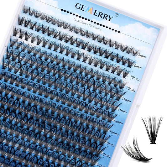 Individual Lashes GEMERRY 280pcs Large Tray 0.07mm Lash Clusters 40D 8-16 MIX D Curl Cluster Lashes Soft &Natural Individual Lashes Cluster Reusable DIY Eyelash Extensions