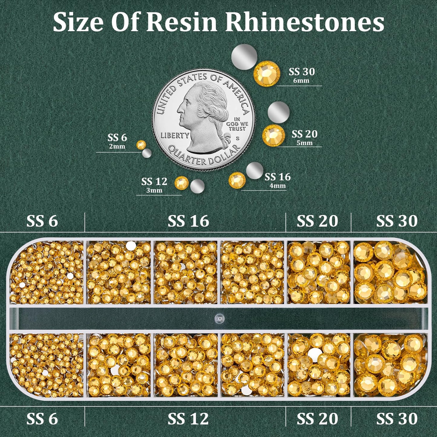 Resin Rhinestones for Crafting with B7000 Jewelry Glue, 1 Box Golden Yellow Flatback Crystals with 3Pcs 10ml Glue for Bedazzling Crafts DIY Nail Art Makeup, Gems for Clothing Shoes