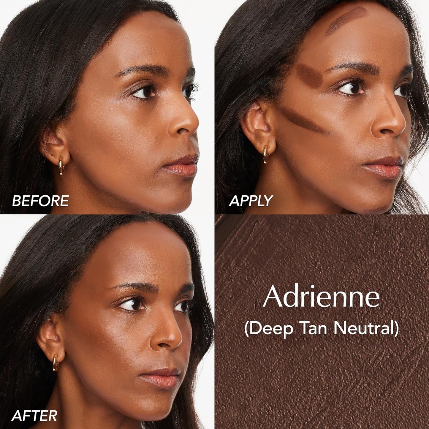 Thrive Causemetics Triple Threat Color Stick: Cream Bronzer & Contour Stick with Vitamin E, Evening Primrose Oil, Waterproof Smudge Proof Face Makeup Formula, Adrienne (Deep Tan Neutral)