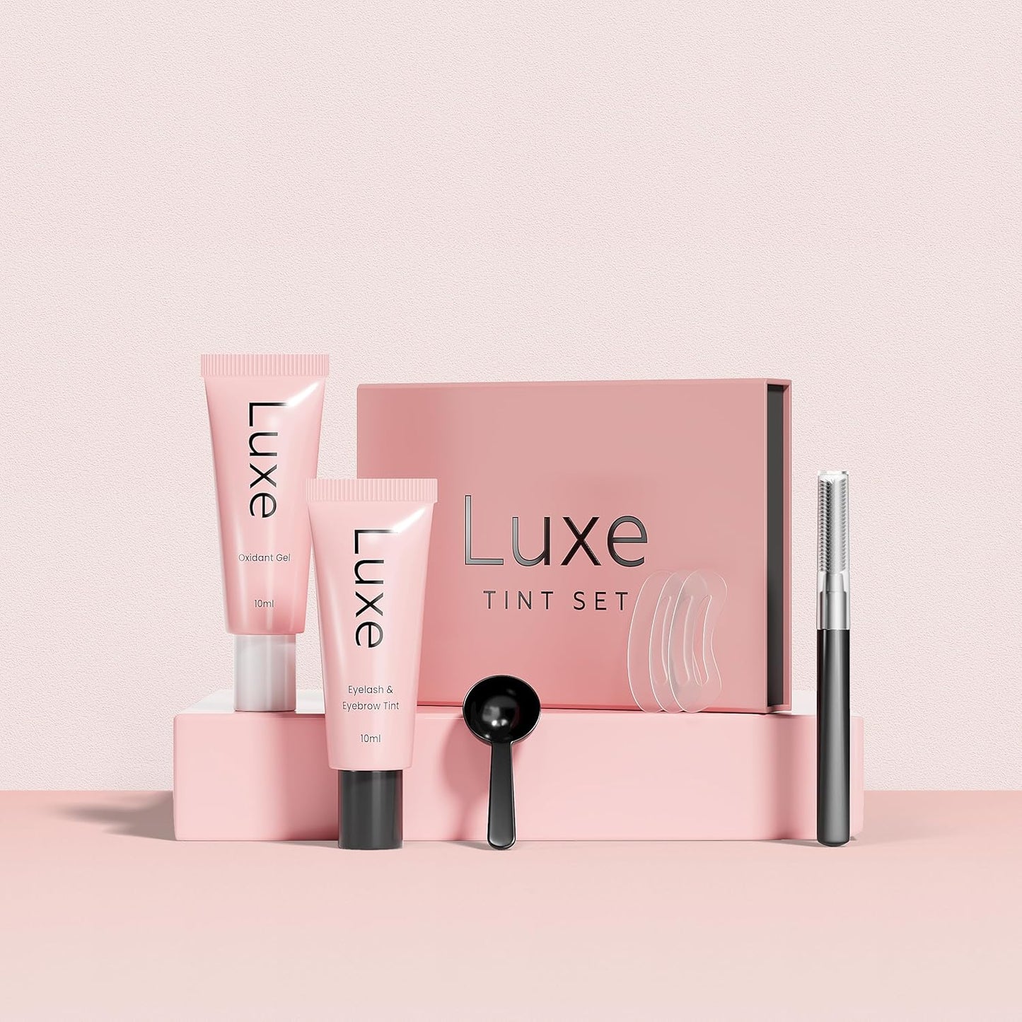 Luxe Cosmetics - Brown Color Set for Lashes and Brows - Long Lasting Temporary Color (Up to 4 Weeks) - Vegan & Cruelty-Free - for Salon & Home Use