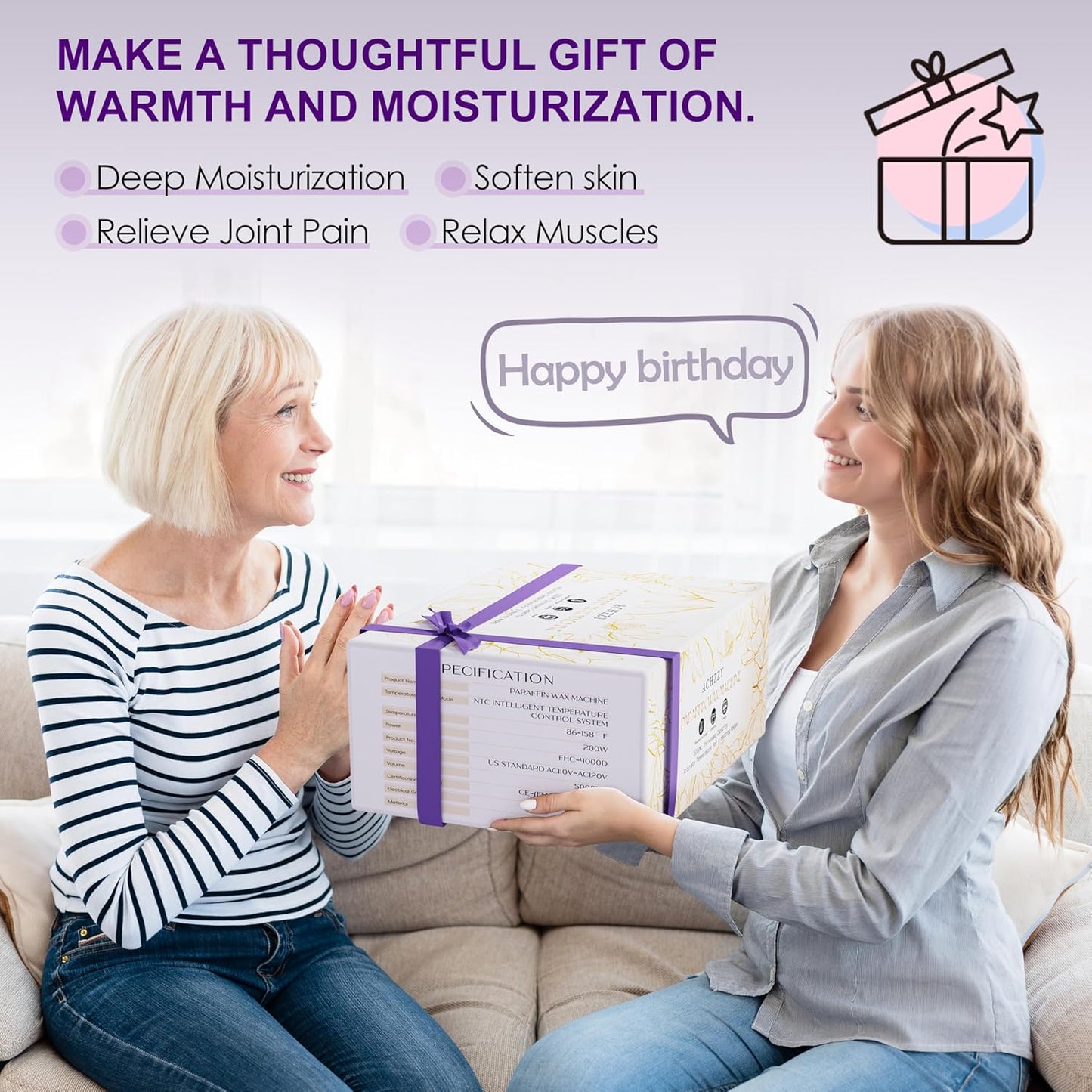 Paraffin Wax Machine for Hands and Feet, 5000ml Professional Wax Warmer with Temperature Control, Smart Heating, Stainless Steel Inner Pot, Moisturizing Hot Wax Bath with Refills for Skincare