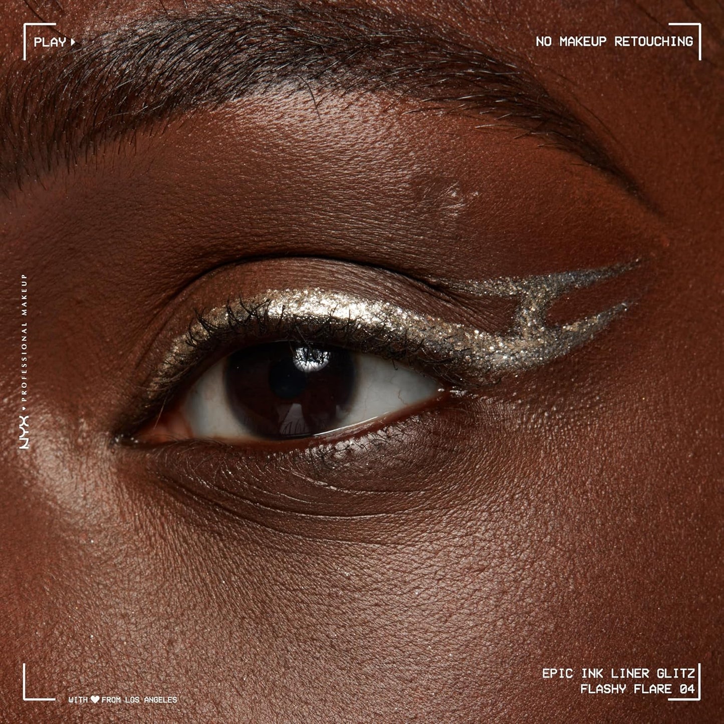 NYX PROFESSIONAL MAKEUP Epic Ink Glitz Liner, Waterproof Metallic Liquid Eyeliner with Vegan Formula - Flashy Flare (Shimmer Light Grey)