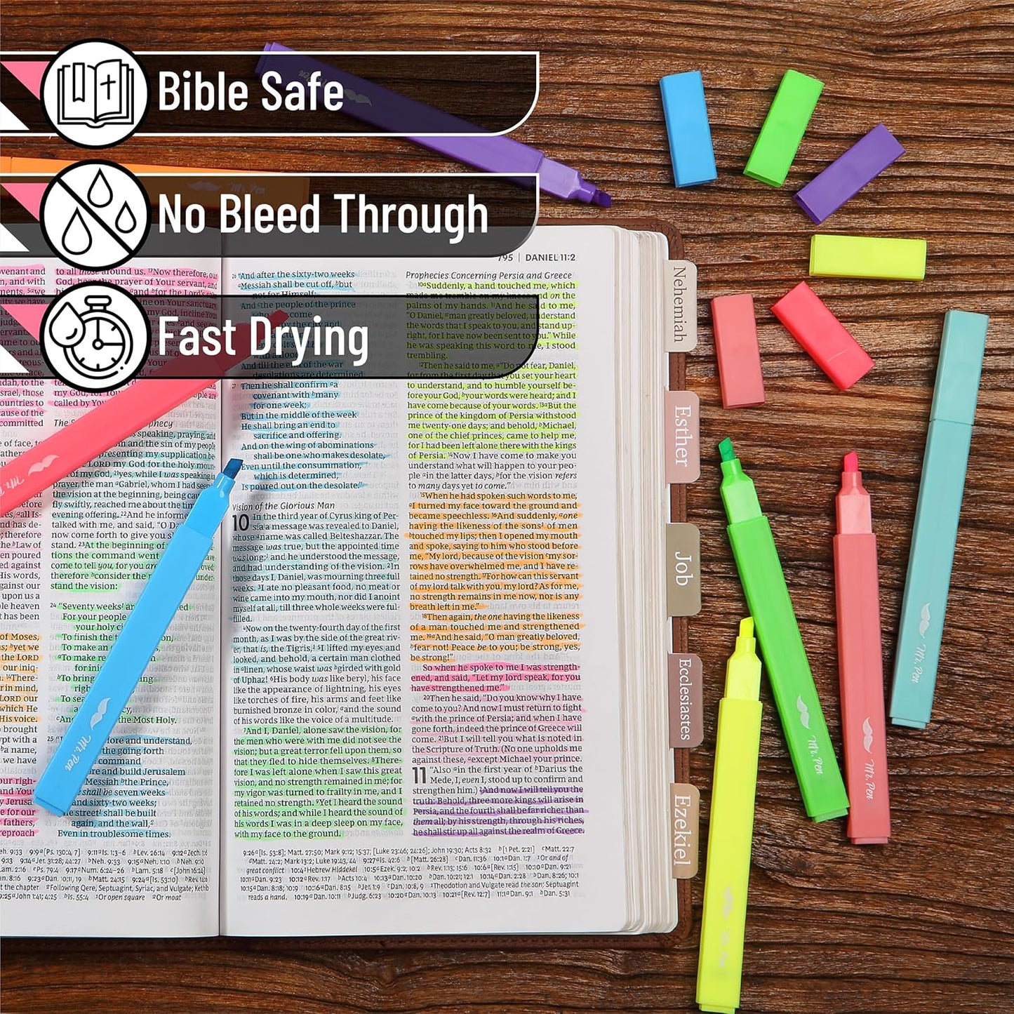 Mr. Pen- Aesthetic Highlighters, 8 pcs, Chisel Tip, Vibrant Colors, Cute Highlighters Assorted Colors, Back to School Supplies