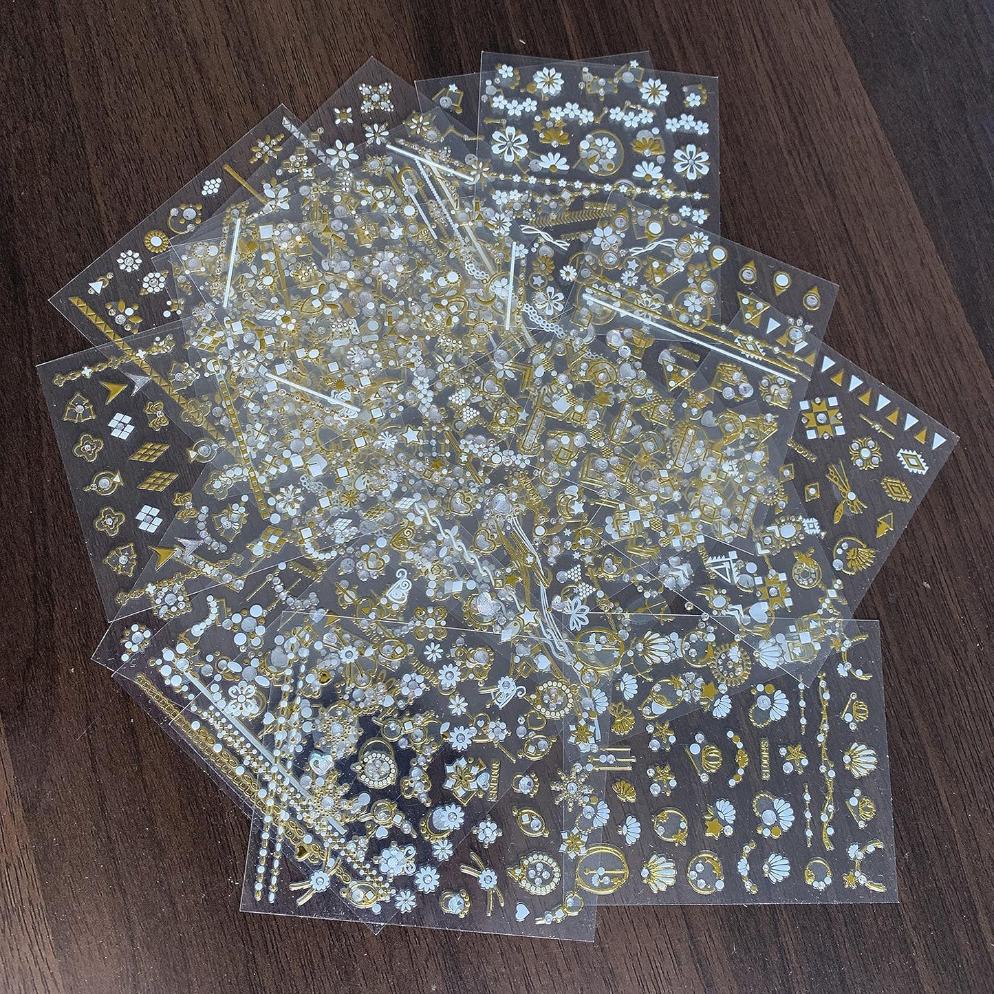 22 Sheets 3D Nail Adhesive Stickers for Women Gold Metallic Chain Line Nail Stickers Diamond Design Luxury Nail Art Decoration with with Tweezers Nail File Separators